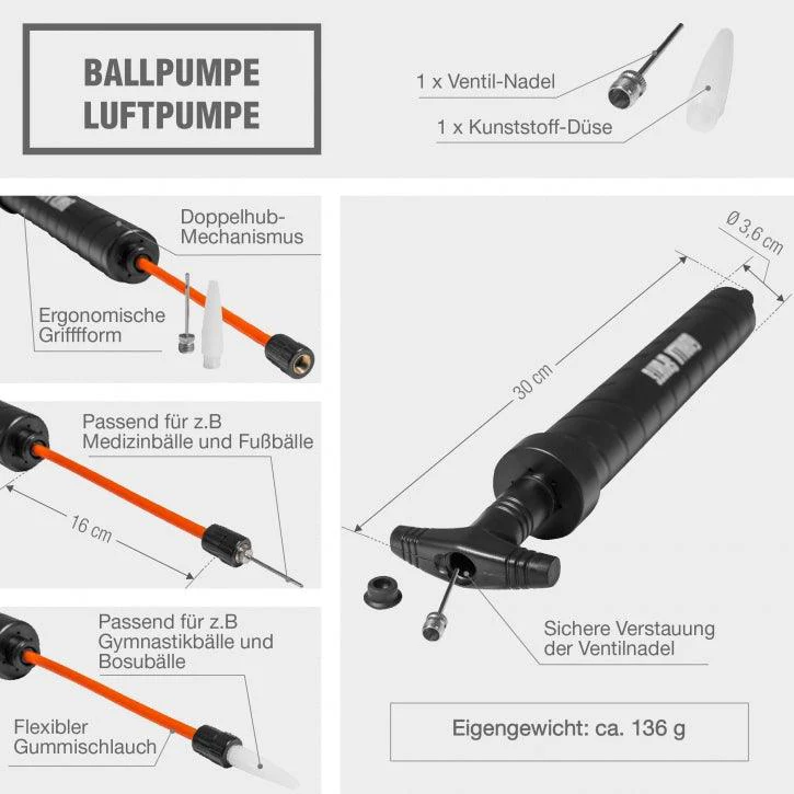 Ballpumpe mit 2 Ventilen und 16 cm Schlauch - Image 6