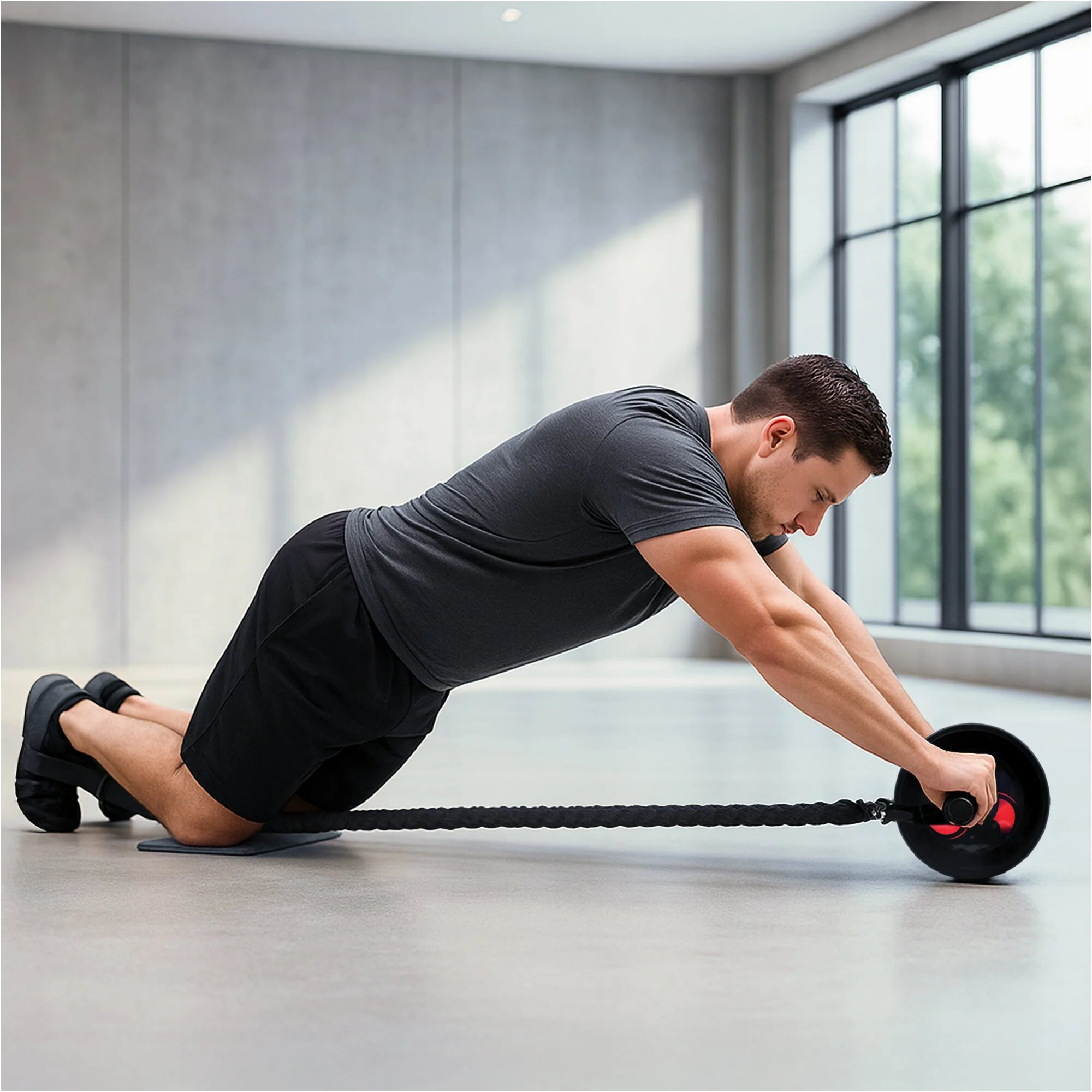Ab Roller Set inkl. Kniematten, Springseil und Liegestützgriffe - Image 2
