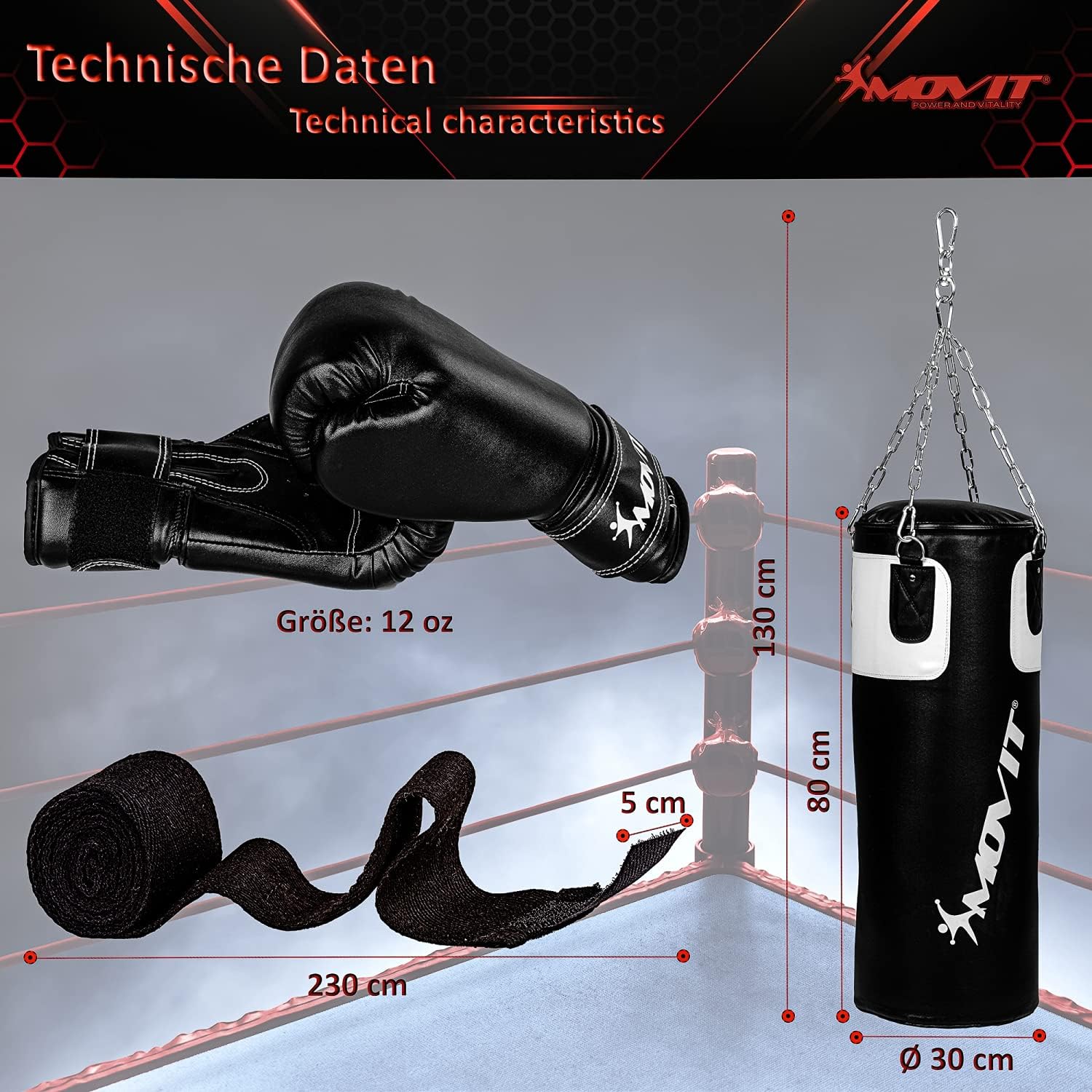 Boxset inkl. Boxsack, Boxhandschuhen und Bandagen - Image 4