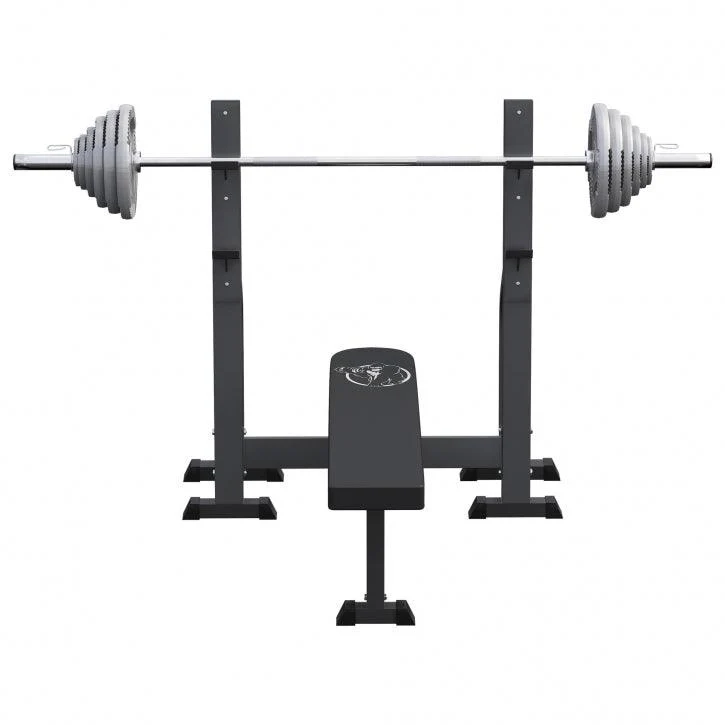 Hantelbank mit 2 Ablagen inkl. Langhantel Set Olympia 130 kg - Image 6