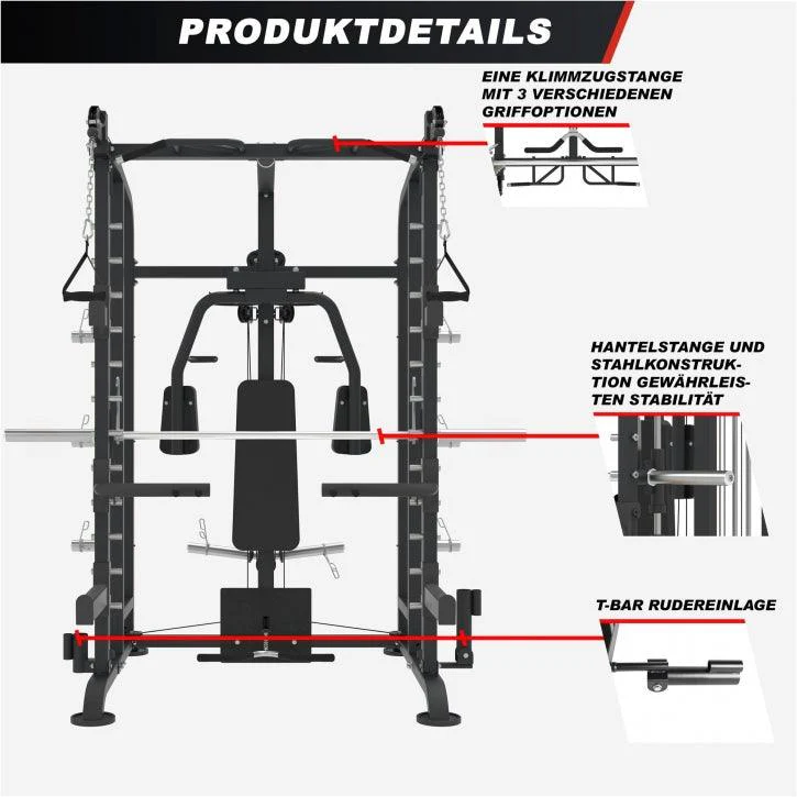 Smith Machine inkl. Klimmzugstange, Kabelzug und Butterfly - Image 6