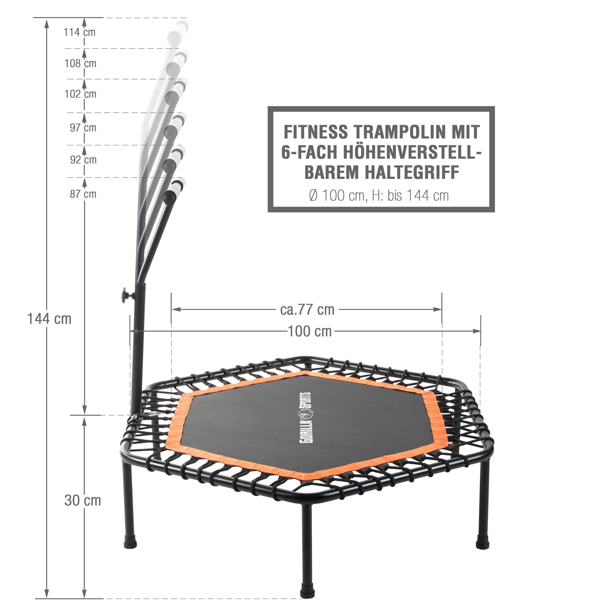 Fitness Trampolin mit Haltestange - Image 26