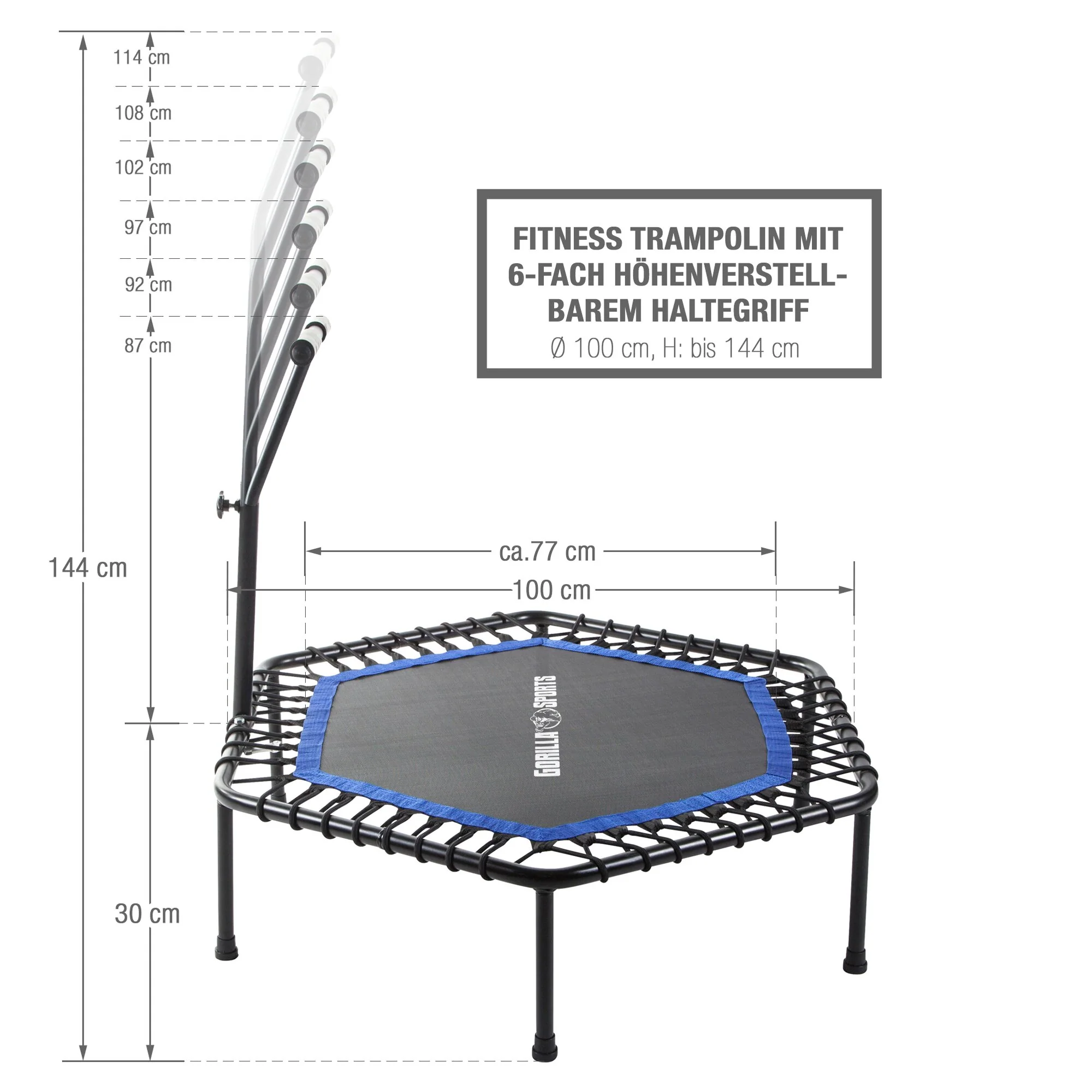 Fitness Trampolin mit Haltestange - Image 27