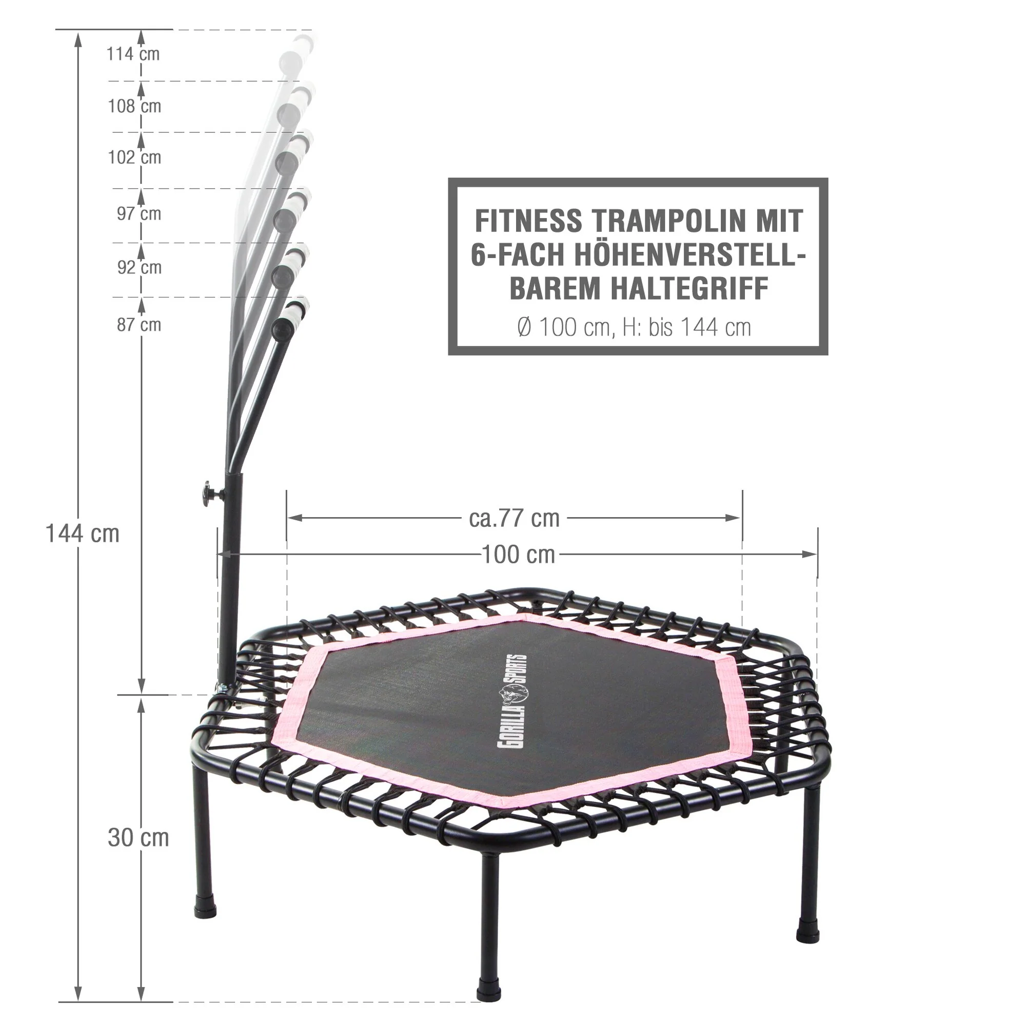 Fitness Trampolin mit Haltestange - Image 28