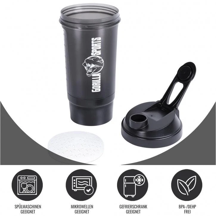 Protein Shaker mit Pulverfach 500 ml - Image 9