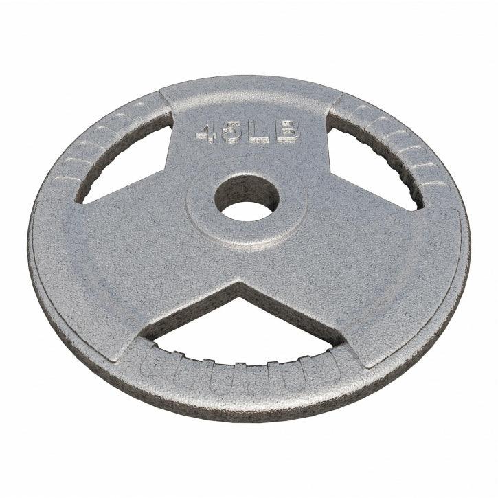 Hantelscheibe Gusseisen Gripper - 2,5-45 lb (1,1-20,4 kg), 2" (50/51 mm), Silber - Image 3