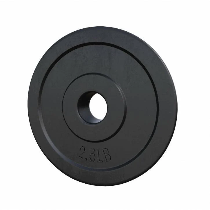 Hantelscheibe Kunststoff - 2,5-35 lb (1,1-15,9 kg) Ø 1'' (2,5 cm), Zement, Schwarz - Image 11