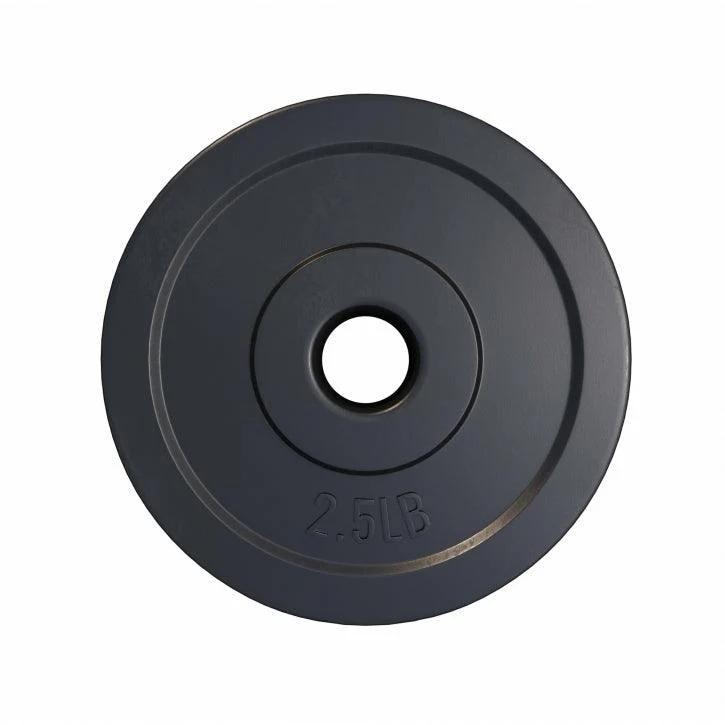 Hantelscheibe Kunststoff - 2,5-35 lb (1,1-15,9 kg) Ø 1'' (2,5 cm), Zement, Schwarz - Image 12