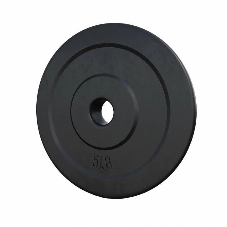 Hantelscheibe Kunststoff - 2,5-35 lb (1,1-15,9 kg) Ø 1'' (2,5 cm), Zement, Schwarz - Image 14