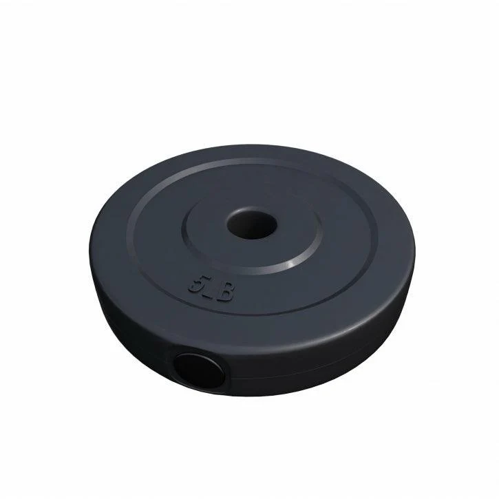 Hantelscheibe Kunststoff - 2,5-35 lb (1,1-15,9 kg) Ø 1'' (2,5 cm), Zement, Schwarz - Image 15