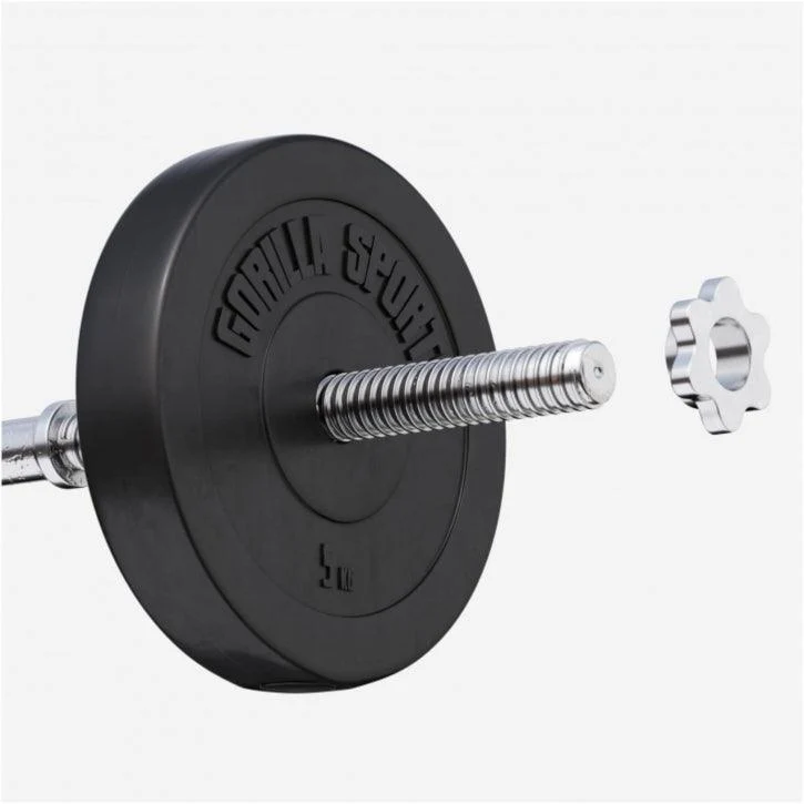 Hantelscheibe Kunststoff - 2,5-35 lb (1,1-15,9 kg) Ø 1'' (2,5 cm), Zement, Schwarz - Image 16