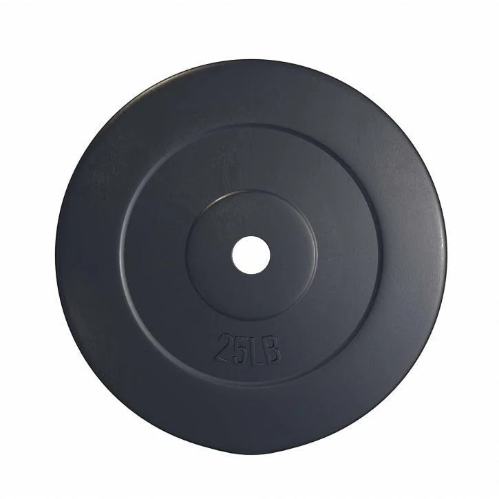 Hantelscheibe Kunststoff - 2,5-35 lb (1,1-15,9 kg) Ø 1'' (2,5 cm), Zement, Schwarz - Image 17