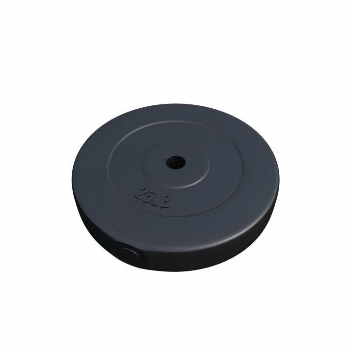 Hantelscheibe Kunststoff - 2,5-35 lb (1,1-15,9 kg) Ø 1'' (2,5 cm), Zement, Schwarz - Image 4