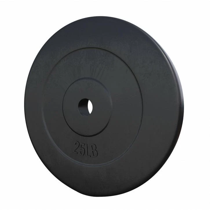 Hantelscheibe Kunststoff - 2,5-35 lb (1,1-15,9 kg) Ø 1'' (2,5 cm), Zement, Schwarz - Image 5