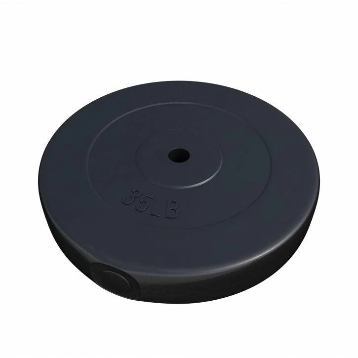 Hantelscheibe Kunststoff - 2,5-35 lb (1,1-15,9 kg) Ø 1'' (2,5 cm), Zement, Schwarz - Image 7