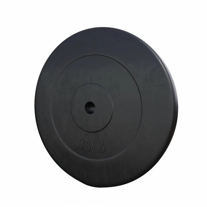 Hantelscheibe Kunststoff - 2,5-35 lb (1,1-15,9 kg) Ø 1'' (2,5 cm), Zement, Schwarz - Image 8