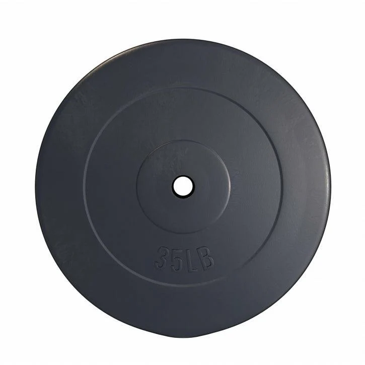 Hantelscheibe Kunststoff - 2,5-35 lb (1,1-15,9 kg) Ø 1'' (2,5 cm), Zement, Schwarz - Image 9