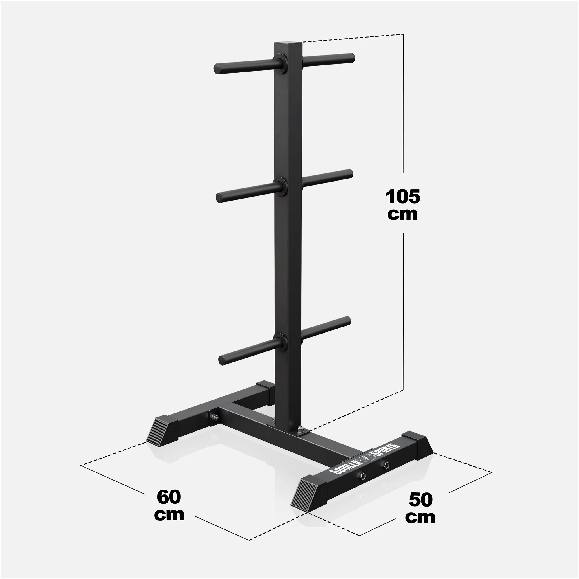 Hantelscheibenständer mit 3 Stangen 30/31 mm Schwarz/Weiß - Image 6