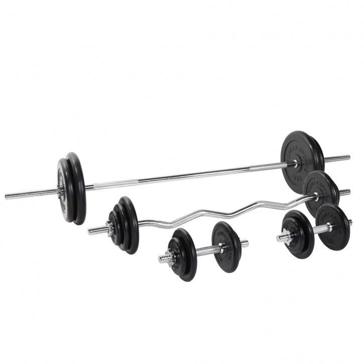 Hantelset Gummi komplett 108 kg
