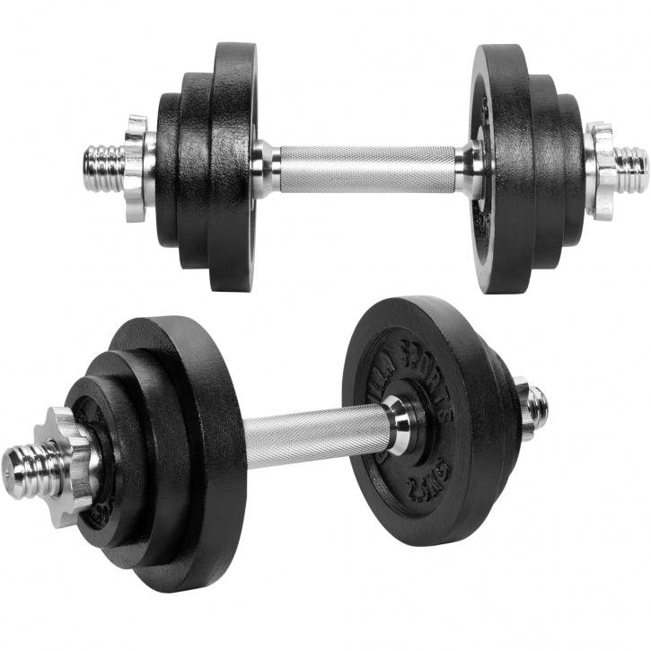Hantelset Gusseisen 22 kg Verstellbar 2 in 1 - Image 10