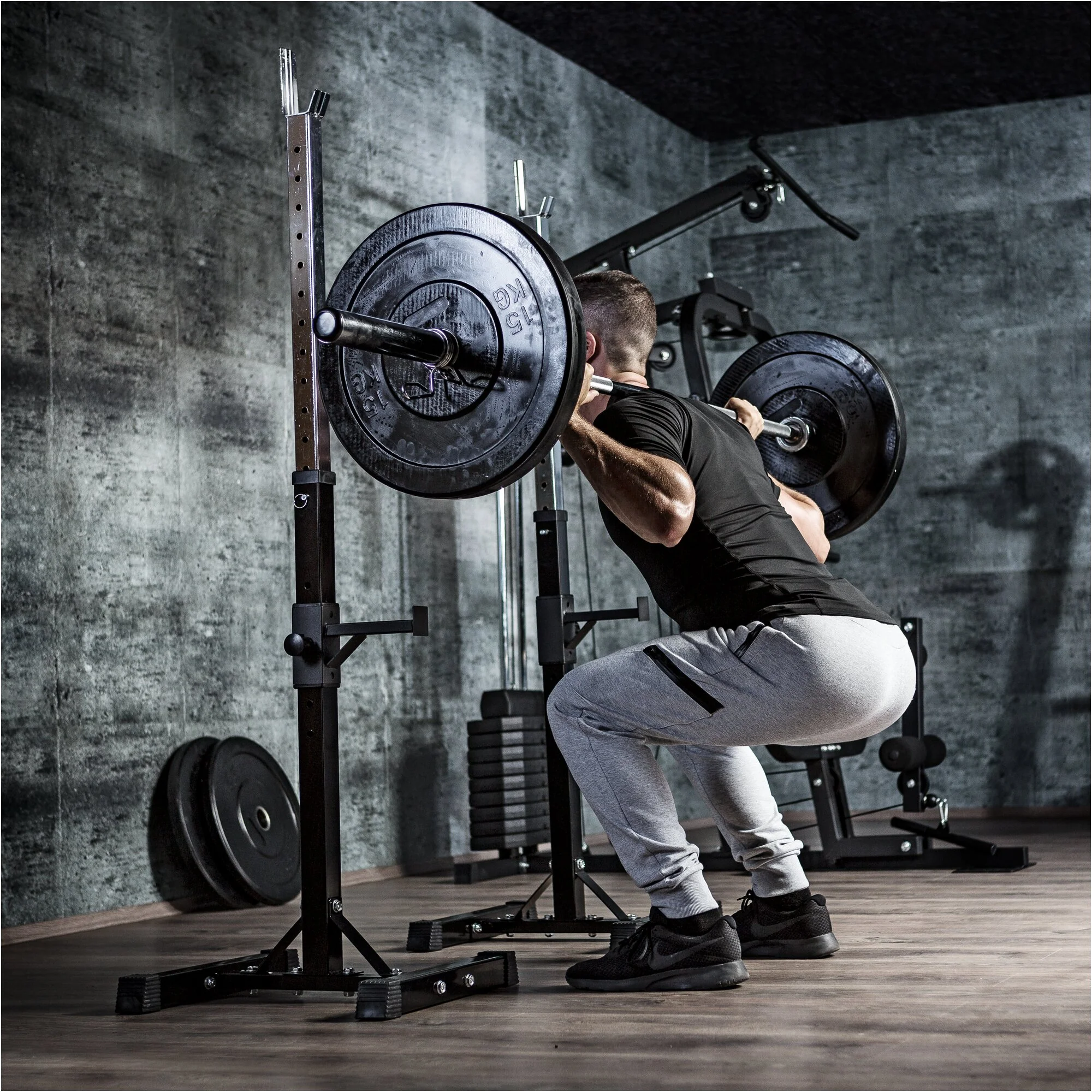 Squat Rack Hantelständer Set inkl. Curlset Kunststoff 35 kg - Image 2