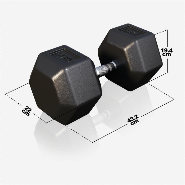 Hexagon Kurzhantel Gummi 2-50 kg - Image 43