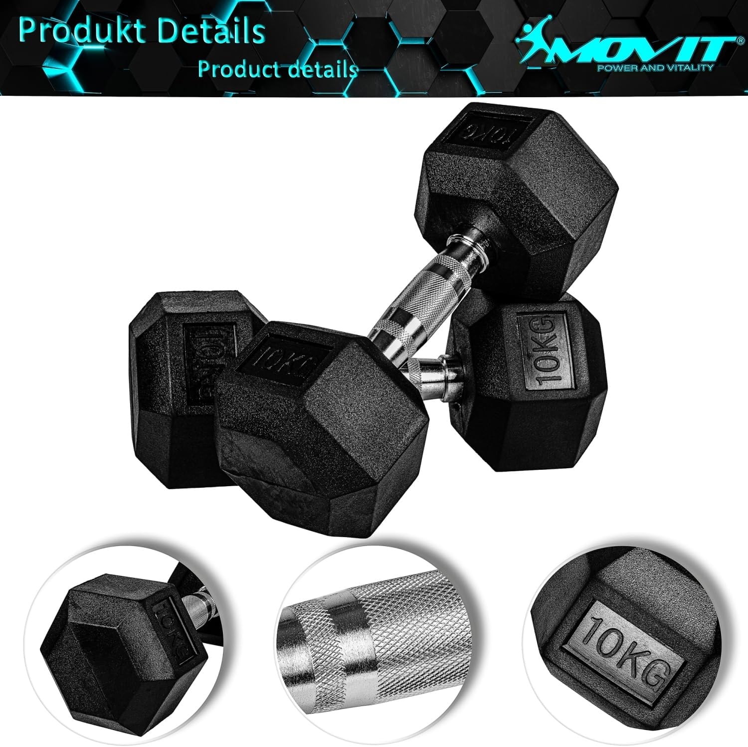 Hexagon Kurzhantel Set 4 - 60 kg - Image 15