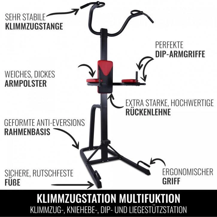 Power Tower Dip Station mit Klimmzugstange klappbar - Image 17
