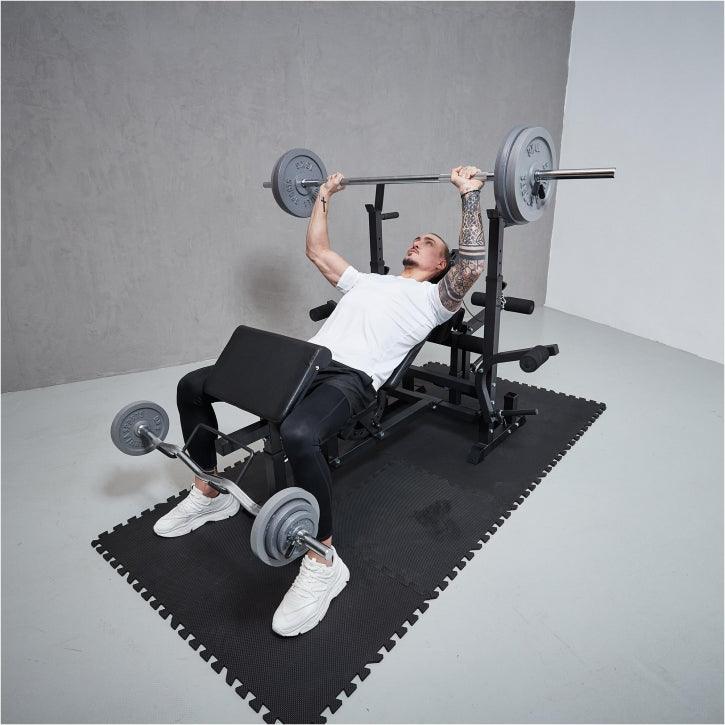 Kraftstation Universal inkl. 108 kg Gusseisen Set Weiß und Schwarz - Image 16