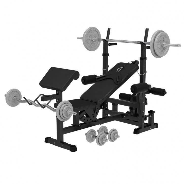 Kraftstation Universal inkl. 108 kg Gusseisen Set Weiß und Schwarz - Image 3