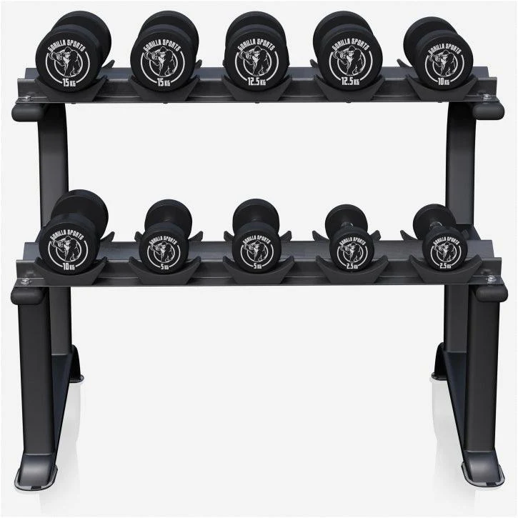 Kurzhantelablage mit 2 Ablagen inkl. Kurzhantel Set 90 KG - Image 11