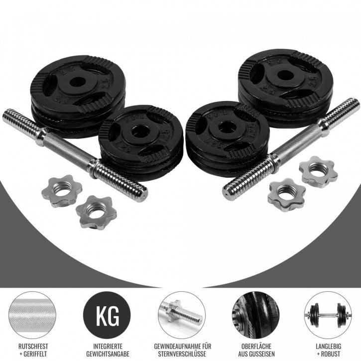 Kurzhantel Set Gusseisen Gripper 27.5 kg mit Sternverschlüssen - Image 6