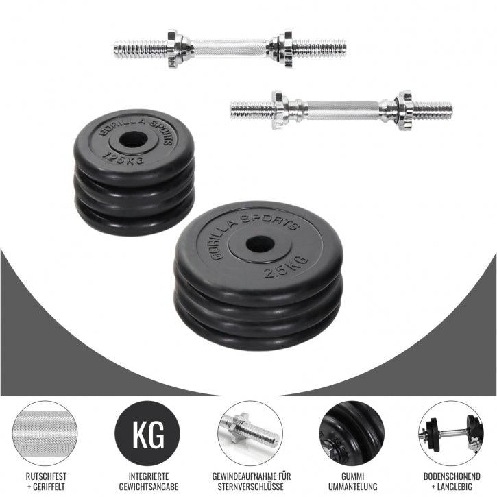 Kurzhantel Set Gummi 20 kg mit Sternverschlüssen - Image 8