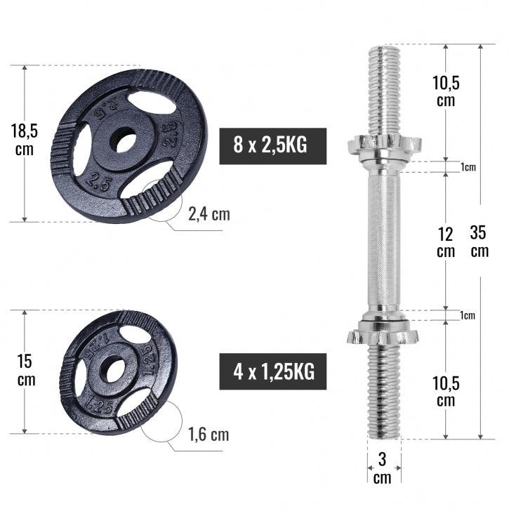 Kurzhantelset Gusseisen Gripper 30 kg - Image 7