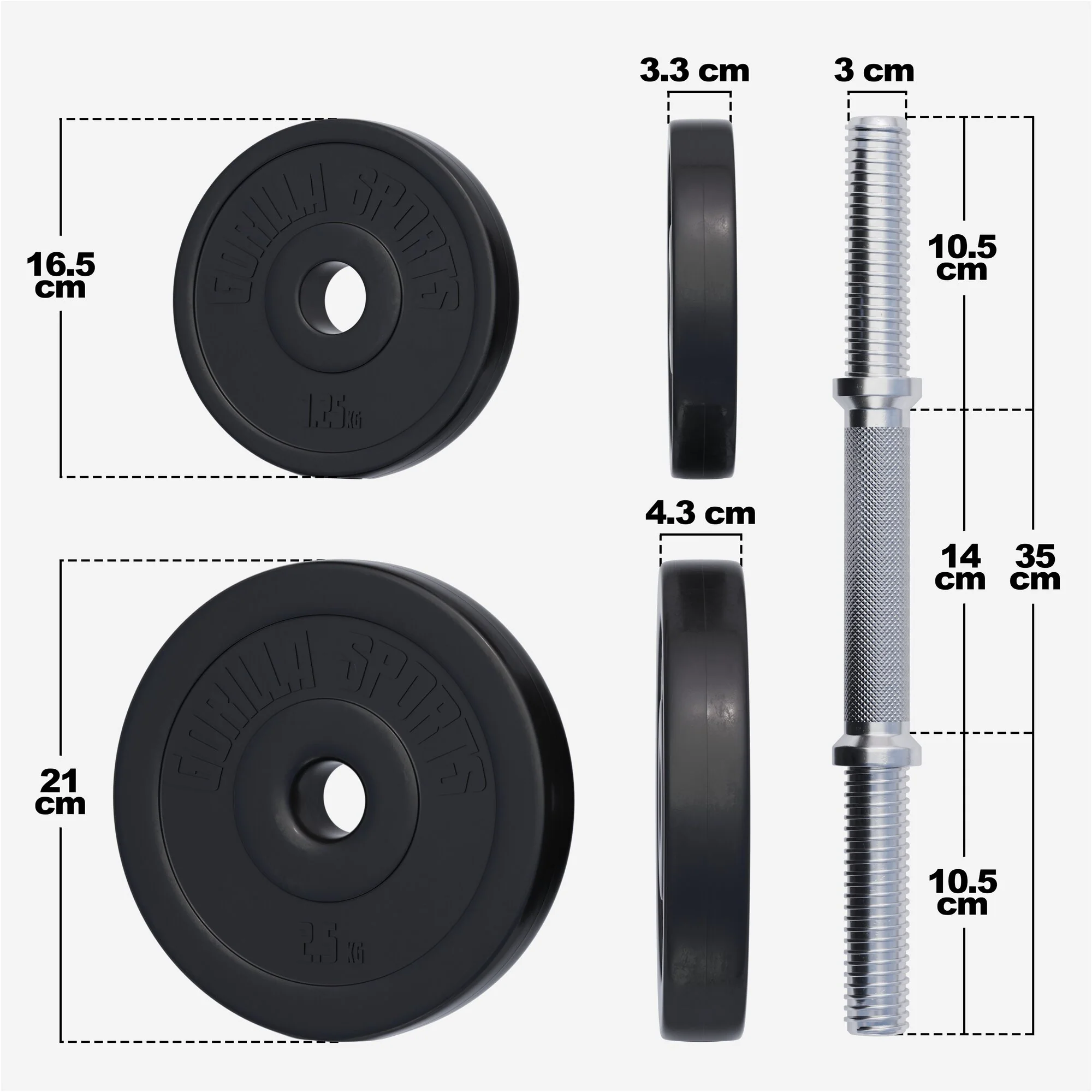 Kurzhantelset Kunststoff 20 - 30 kg - Image 3