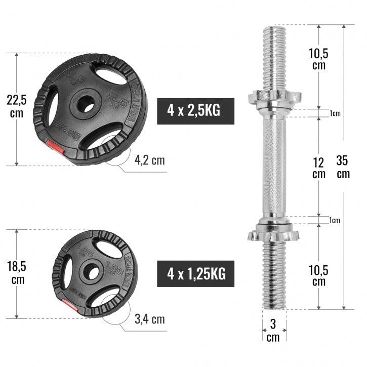 Kurzhantelset Kunststoff Gripper 20 kg - Image 7