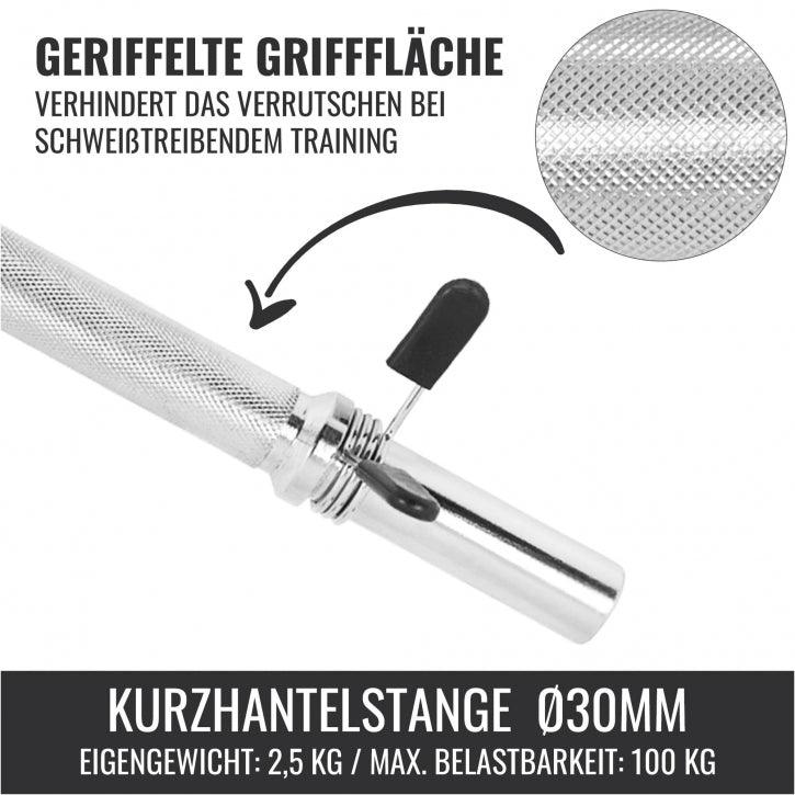 Kurzhantelstangen Chrom/Schwarz - Image 8