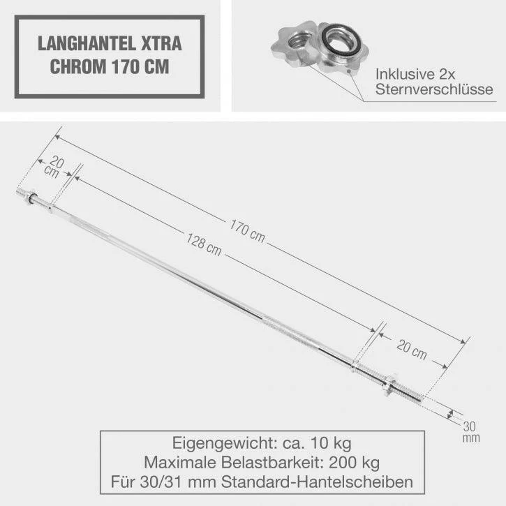 Langhantel Xtra Chrom mit 170 cm - Image 6