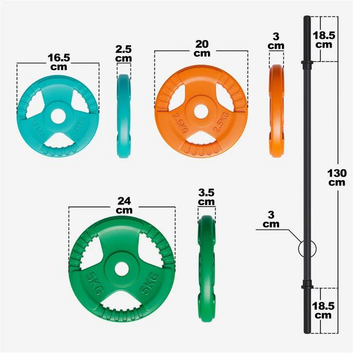 Langhantelset Aerobic Gummi Gripper - Image 13