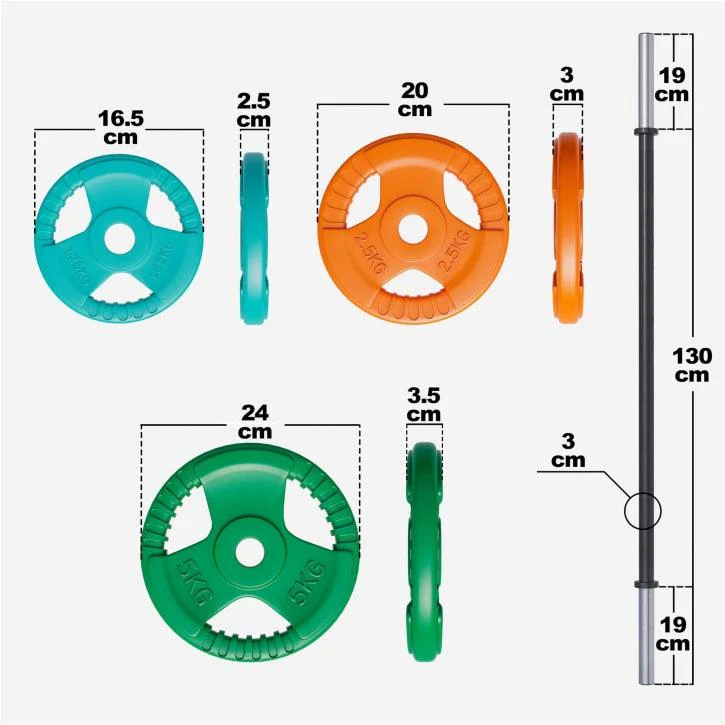 Langhantelset Aerobic Gummi Gripper - Image 14