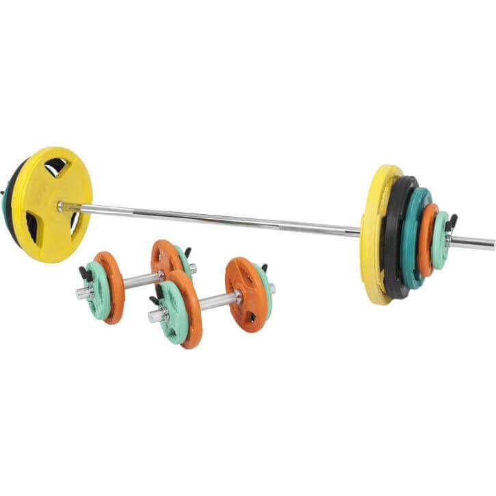 Langhantelset Gummi Gripper 100 kg