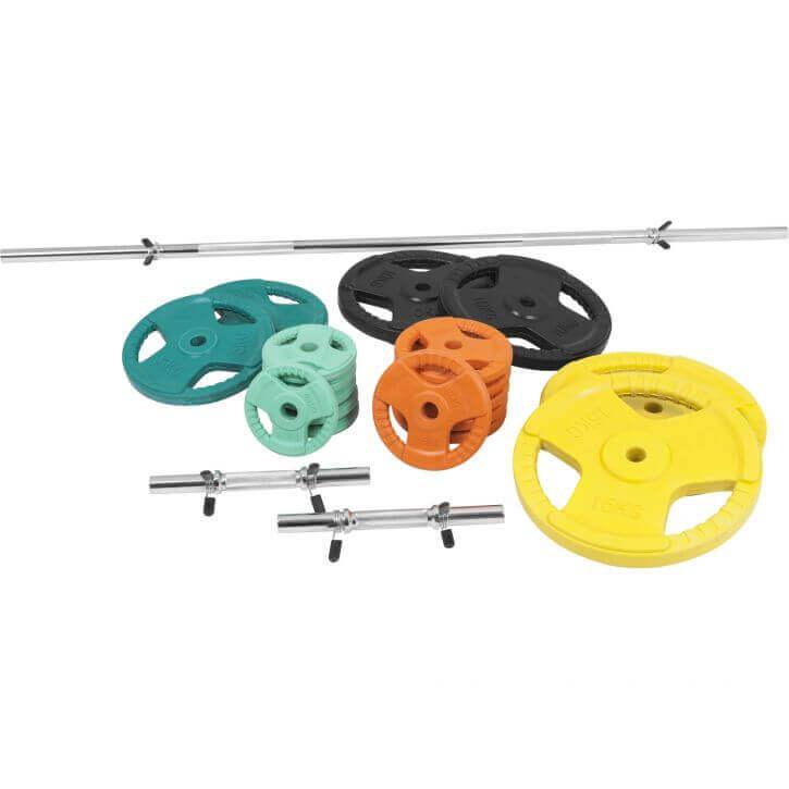 Langhantelset Gummi Gripper 100 kg - Image 9