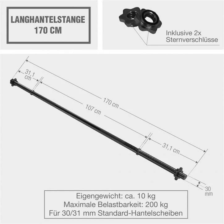 Langhantelstange 170 cm mit Sternverschluss - Image 8
