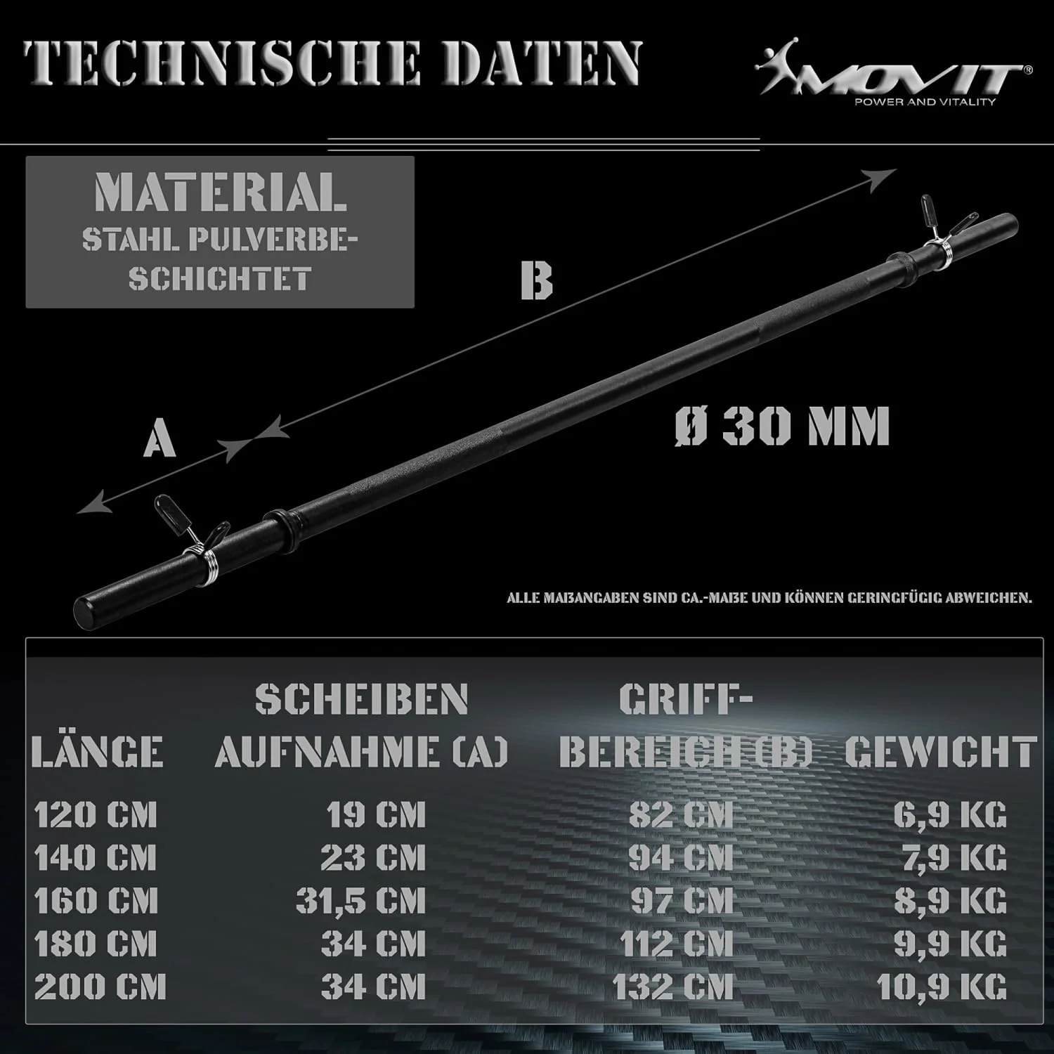 Langhantelstange Schwarz/Chrom - Image 5