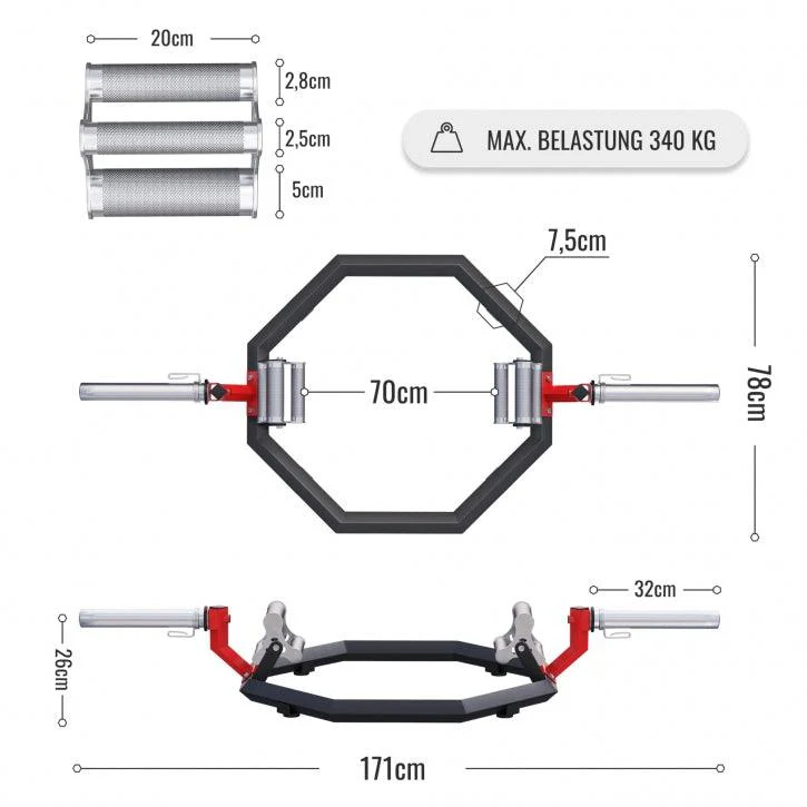 Multi Grip Trap Bar schwarz/rot - Image 5