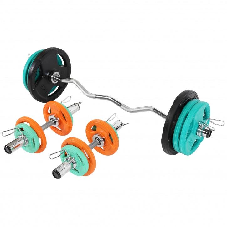 Olympiastangen Set Gummi Gripper 75 kg