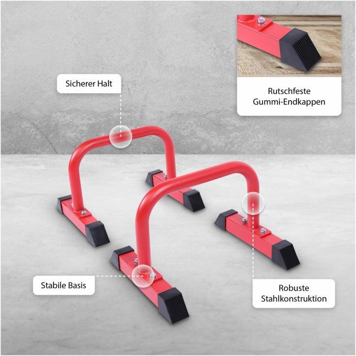Push Up Parallettes Schwarz/Blau/Rot - Image 3