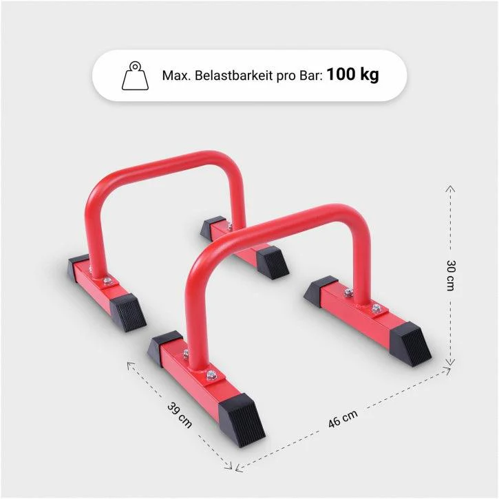 Push Up Parallettes Schwarz/Blau/Rot - Image 6