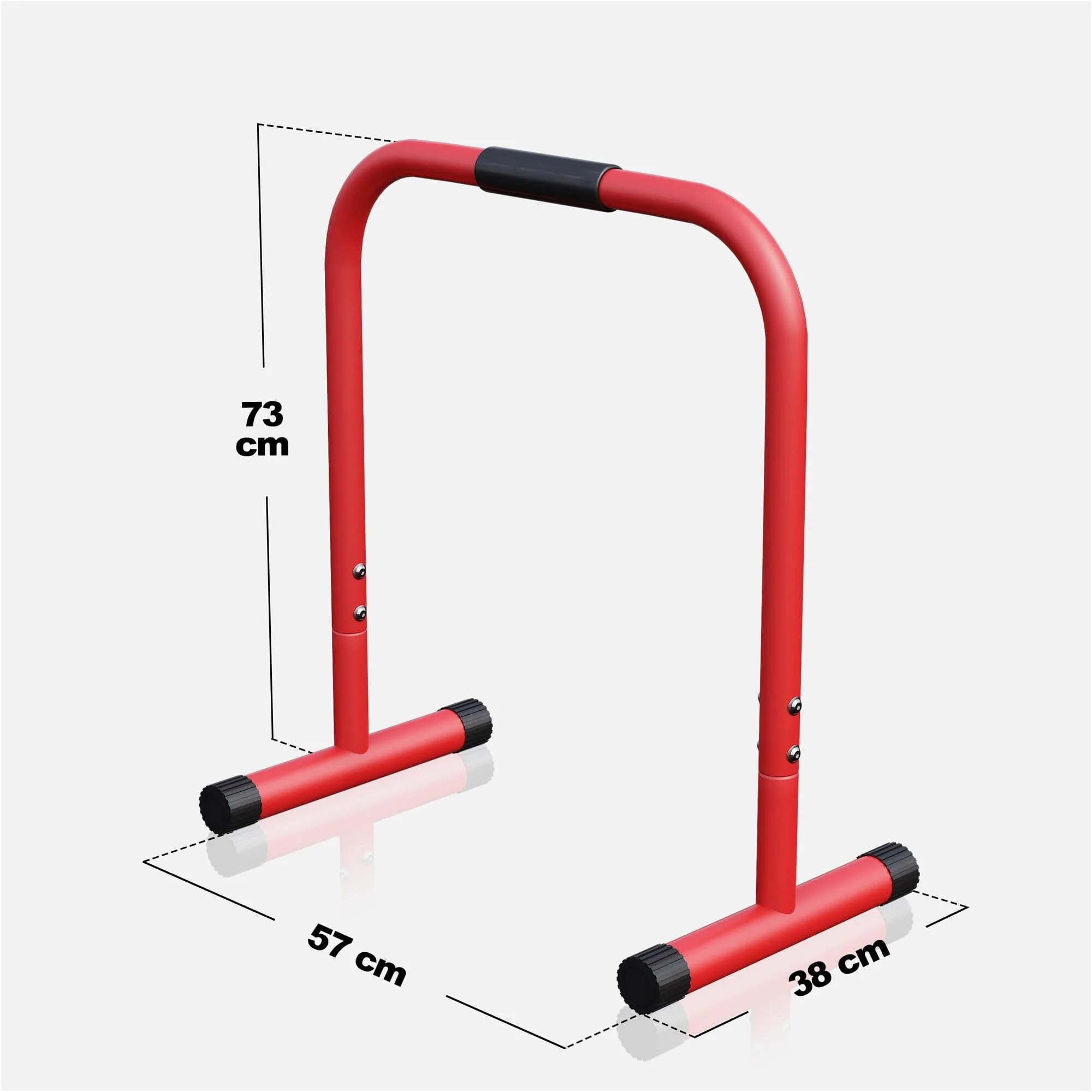 Push-up Stand Bar Parallettes Schwarz/Rot/Blau - Image 3