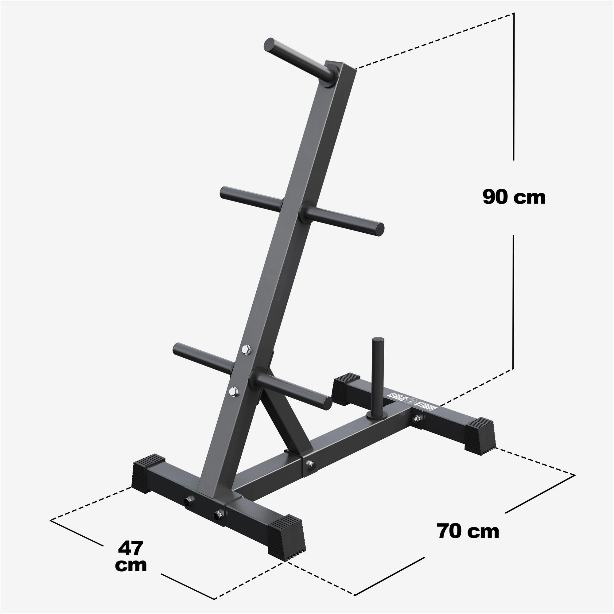 Scheibenständer Hantelbaum mit 4 Stangen 30/31 mm Schwarz/Weiß - Image 5